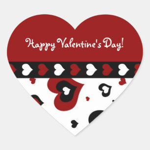 Glückliche Valentinstag-Aufkleber-Herzen rot Herz-Aufkleber