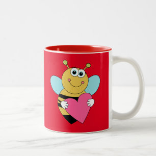 Glückliche Valentinstag Bee Two-Tone-Tasse Zweifarbige Tasse