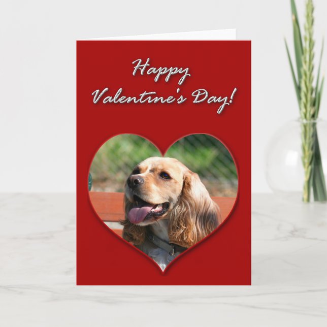 Glückliche Valentinstag-Cocker spaniel-Karte Feiertagskarte (Vorderseite)