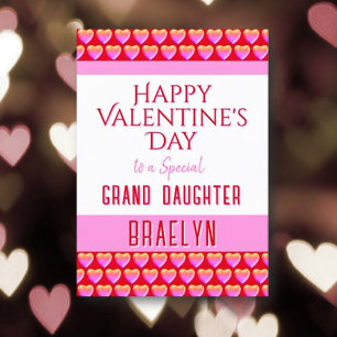 Glückliche Valentinstag-Enkelin Karte