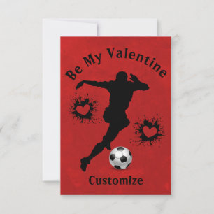 Glückliche Valentinstag Fußballspielerkarte Kinder RSVP Karte