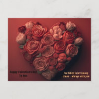 Glückliche Valentinstag Geschenk Rose Herzkarte an