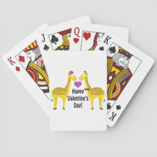 Glückliche Valentinstag-Giraffen Spielkarten