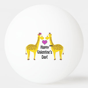 Glückliche Valentinstag-Giraffen Tischtennisball