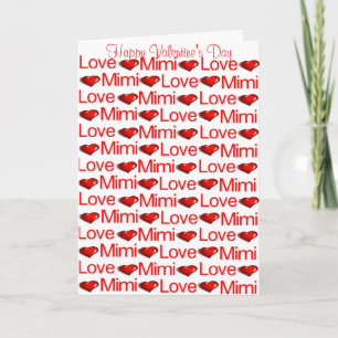 Glückliche Valentinstag Grußkarte Mimi Rotes Herz Feiertagskarte