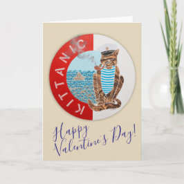 Glückliche Valentinstag Grußkarte mit Captain Cat Feiertagskarte