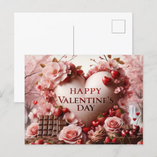 Glückliche Valentinstag-Leckereien Feiertagspostkarte