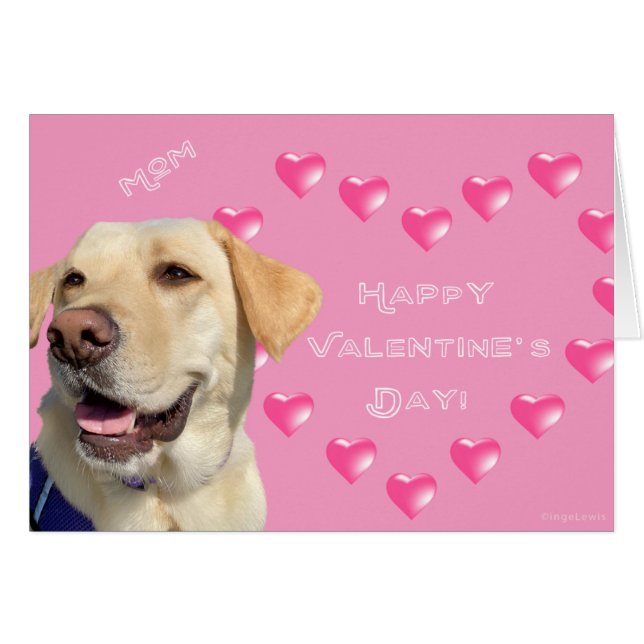 Glückliche Valentinstag-Mama, Hundeherzen-Karte (Vorderseite (Horizontal))