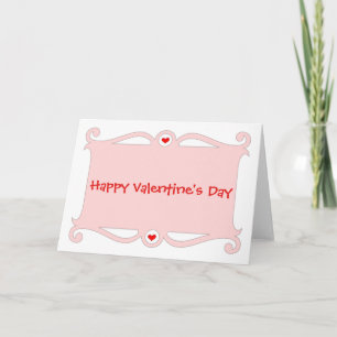 Glückliche Valentinstag Rosa Scroll Grußkarte Feiertagskarte