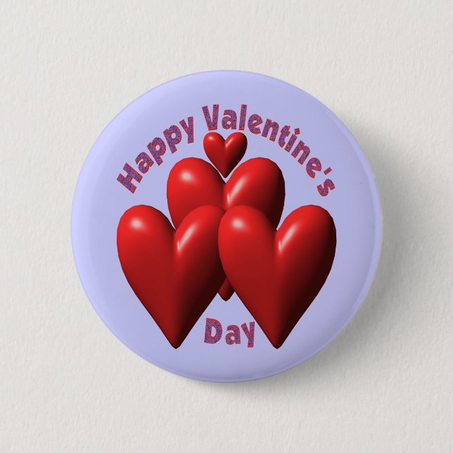 Glückliche Valentinstag-T - Shirts und Geschenke Button (Vorderseite)