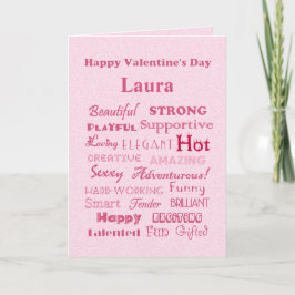 Glückliche Valentinstag-Wörter Laura des Lobs Feiertagskarte