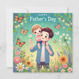 Glückliche Vatertagskarte Einladung