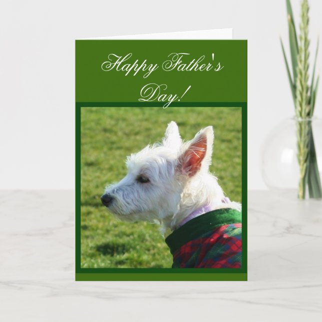 Glückliche Vatertagskarte Westie Terrier Karte (Vorderseite)