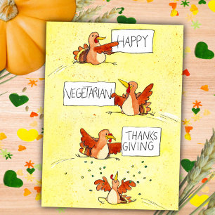 Glückliche vegetarische Thanksgiving-Grußkarte von Postkarte