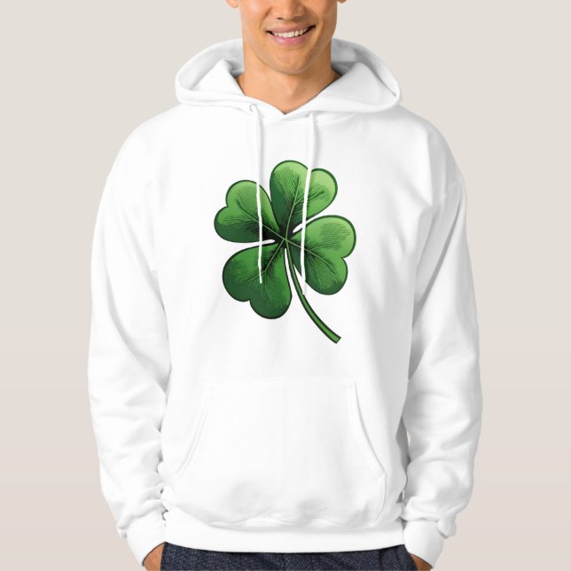 Glückliche Vier-Leaf Klee Hoodie (Vorderseite)