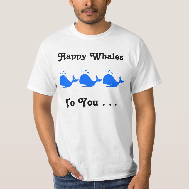 Glückliche Wale zu Ihnen T-Shirt (Vorderseite)