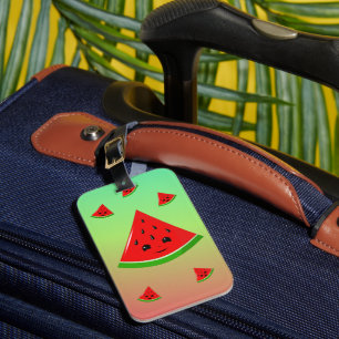 glückliche Wassermelone und Babys Gepäckanhänger