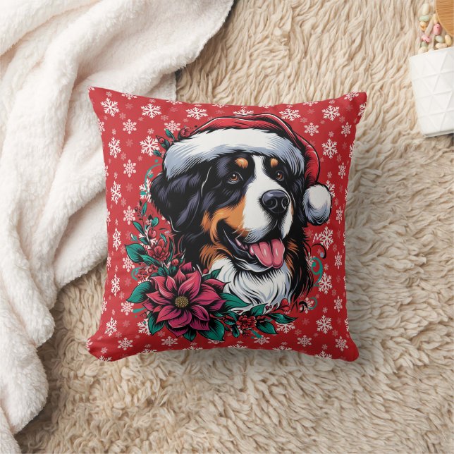 Glückliche Weihnachten Bernese Mountain Hund Weihn Kissen (Decke)