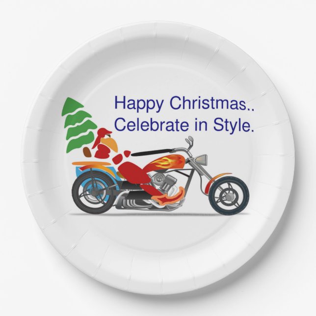 GLÜCKLICHE WEIHNACHTEN, FEIERFEIERN IM STIL PAPPTELLER (Vorderseite)