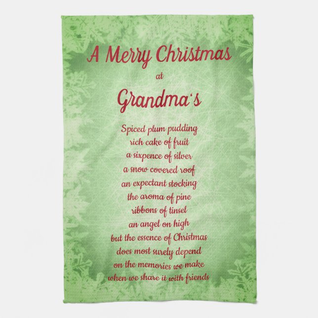 Glückliche Weihnachten im Grandma House Küchentüch Geschirrtuch (Vertikal)