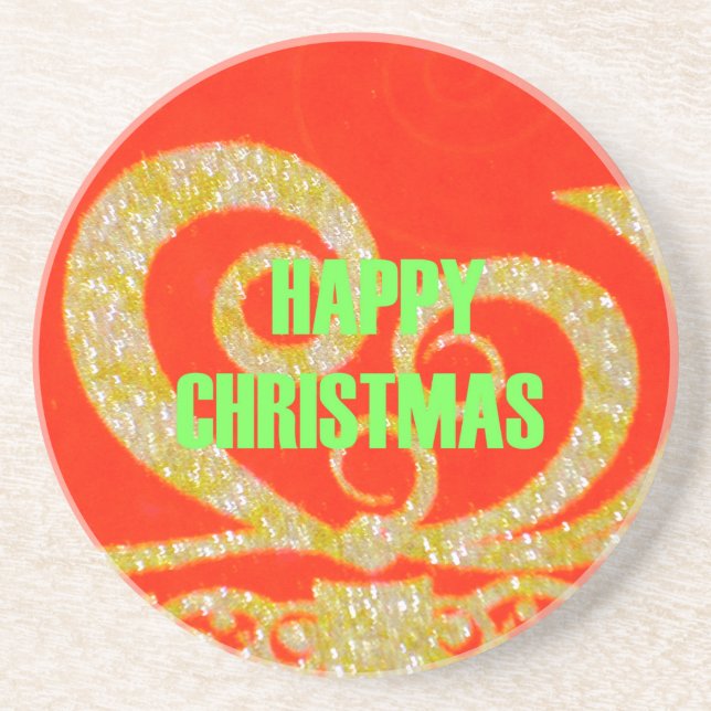 Glückliche Weihnachts Rot und Gold Sammlung. Getränkeuntersetzer (Vorne)