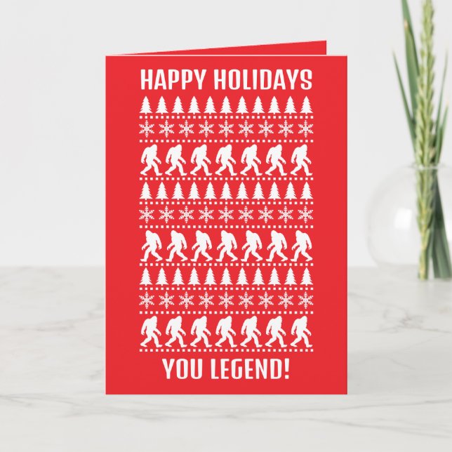 Glückliche Weihnachtsfeiertage Bigfoot Sasquatch Einladung (Vorderseite)
