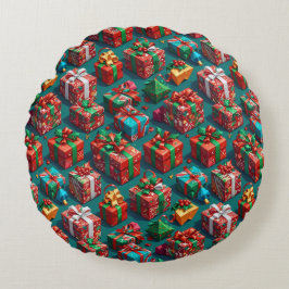 Glückliche Weihnachtsgeschenke 10 - Rundkissen Rundes Kissen