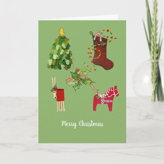 Glückliche Weihnachtskarte Feiertagskarte (Vorderseite)
