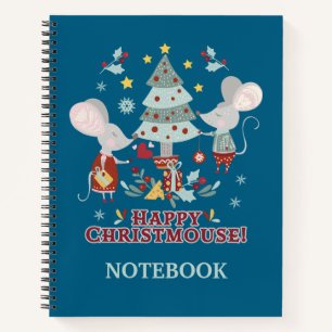 Glückliche Weihnachtsmaus Notizbuch