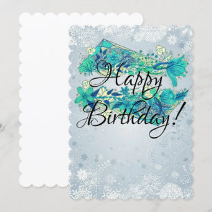 Glückliche Winterkarte zum Geburtstag Einladung