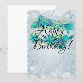 Glückliche Winterkarte zum Geburtstag Einladung
