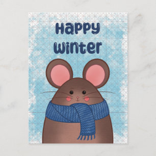 Glückliche Wintermaus-Postkarte Feiertagspostkarte