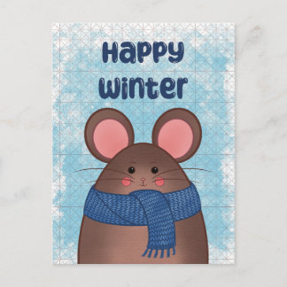 Glückliche Wintermaus-Postkarte Feiertagspostkarte