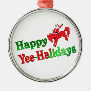 Glückliche YEE-HAlidays deluxe Verzierung Silbernes Ornament