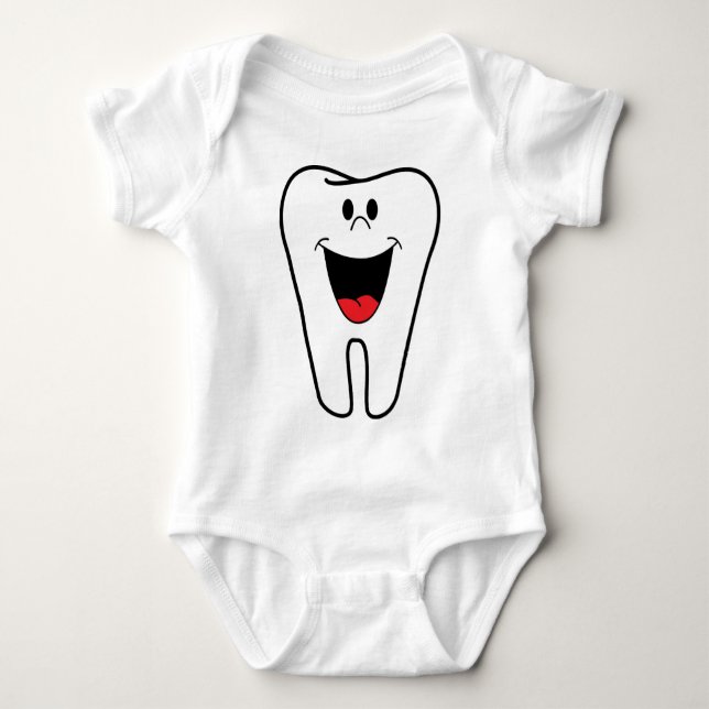 Glückliche Zähne kundengerecht für Ihre Baby Strampler (Vorderseite)