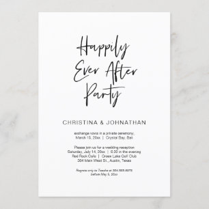 Glückliche Zeit nach der Hochzeit Party, Schwarz,  Einladung