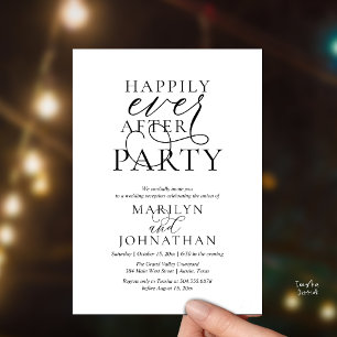 Glückliche-Zeit-nach-der-Hochzeit-Party, stilvolle Einladung