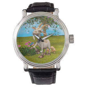 Glückliche Ziege Armbanduhr