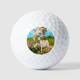 Glückliche Ziege Golfball