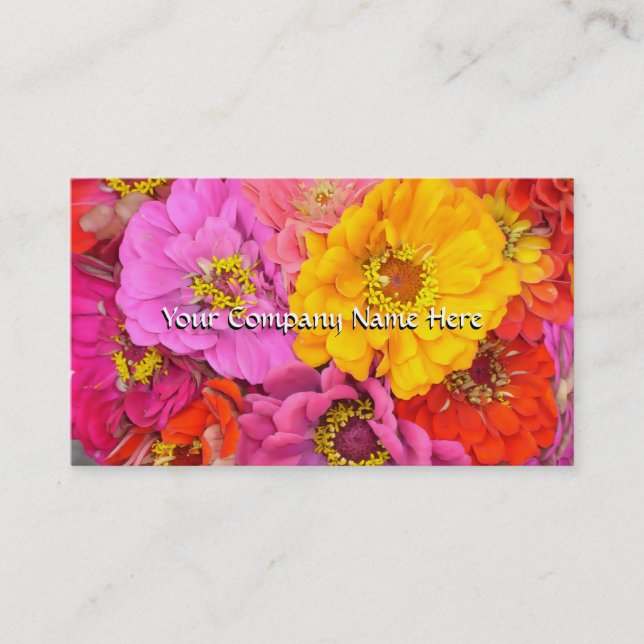 Glückliche Zinnias-kundengerechte Visitenkarte (Vorderseite)