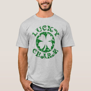 Glücklichen Charme-Kleeblatt-Grün-St Patrick Tag T-Shirt