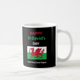 Glücklichen St. Davidstag Dydd Gŵyl Dewi Hapus Kaffeetasse