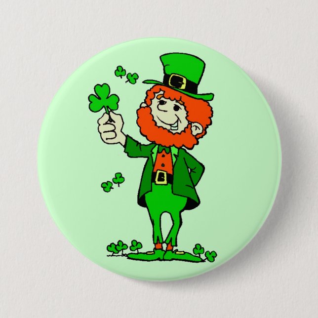 Glücklichen St Patrick Knopf Button (Vorderseite)