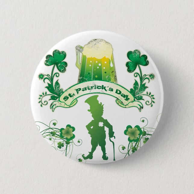 Glücklichen St Patrick Tag Button (Vorderseite)
