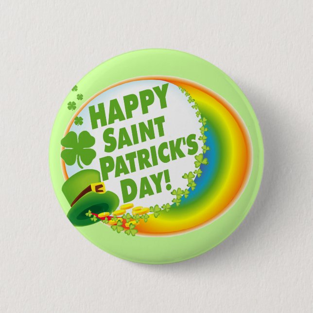 Glücklichen St Patrick Tag! Button (Vorderseite)