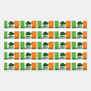 Glücklichen St Patrick Tag, irische Flaggen-Farbe Rechteckiger Aufkleber