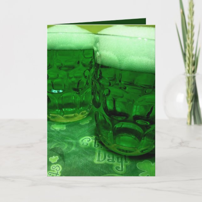 Glücklichen St Patrick Tagesbier Karte (Vorderseite)