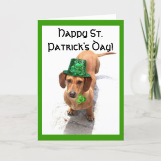 Glücklichen St Patrick TagesDackel-Grußkarte Karte
