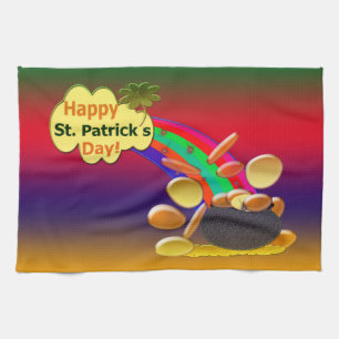 Glücklichen St Patrick Tagesregenbogen Handtuch