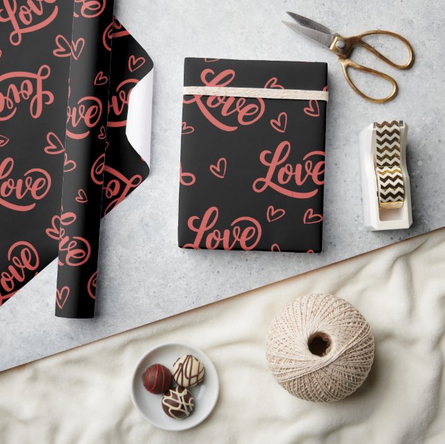 glücklichen valentinstag liebe dich geschenkpapier (Kunsthandwerk)